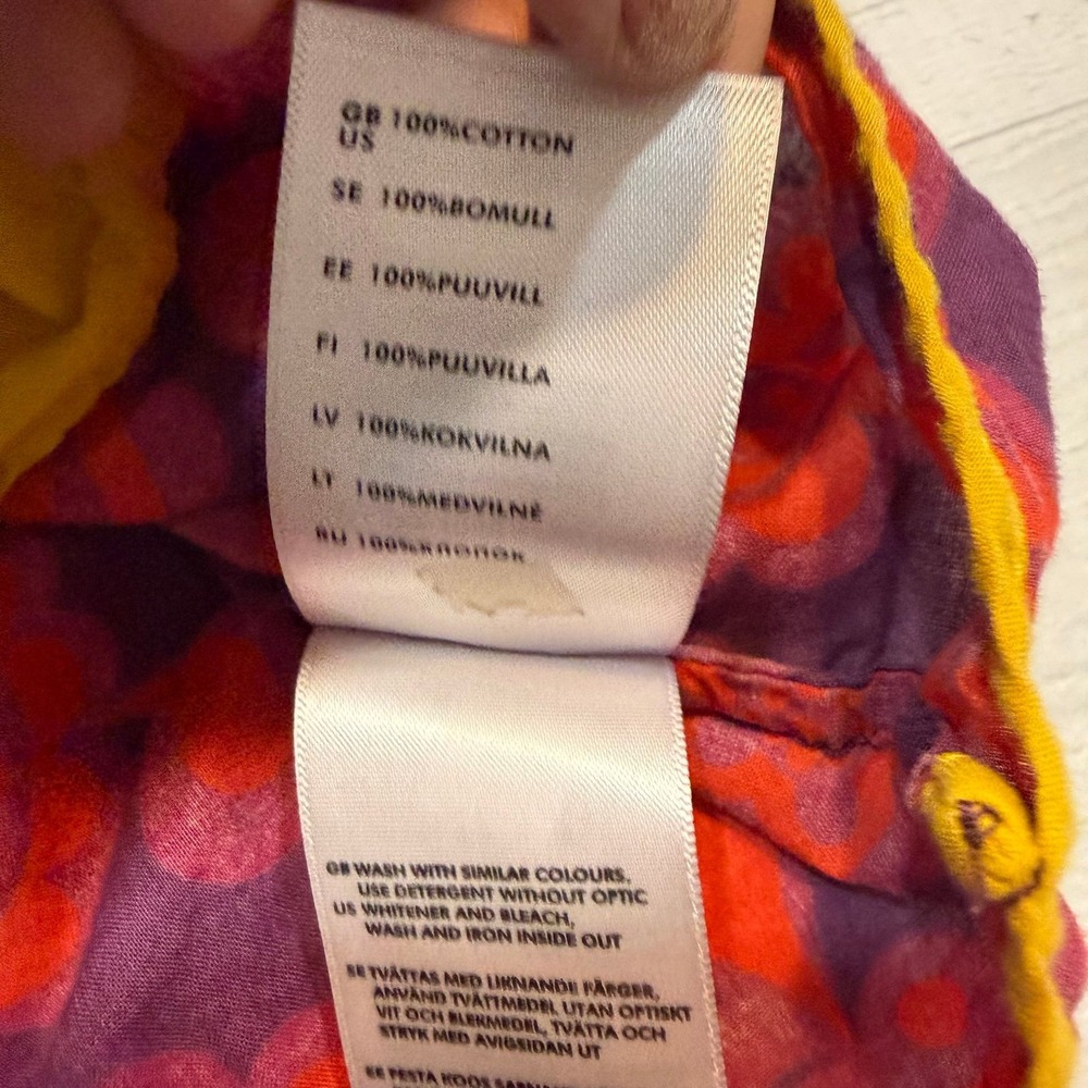 Polarn O. Pyret girls long sleeve floral dress red yellow purple 1.5-2 years - Picture 6 of 7
